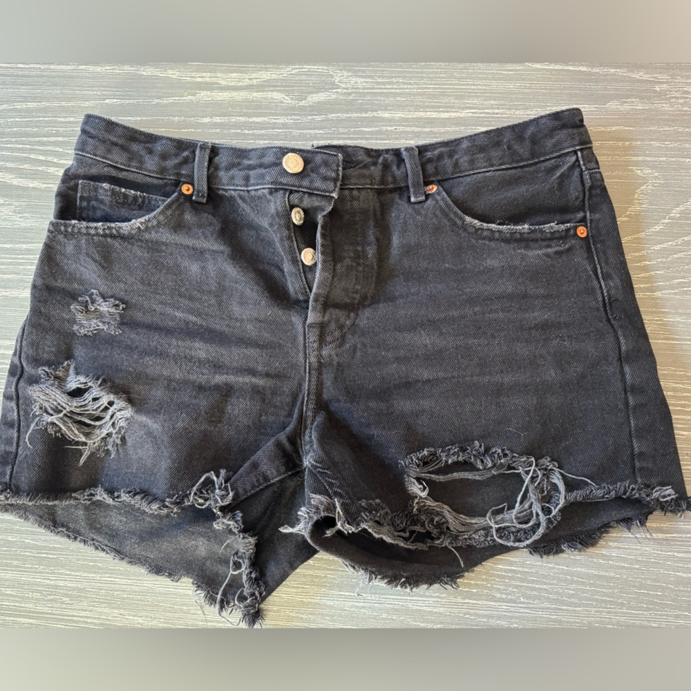 Topshop Black Moto Ashley Shorts. Size 12. EUC.